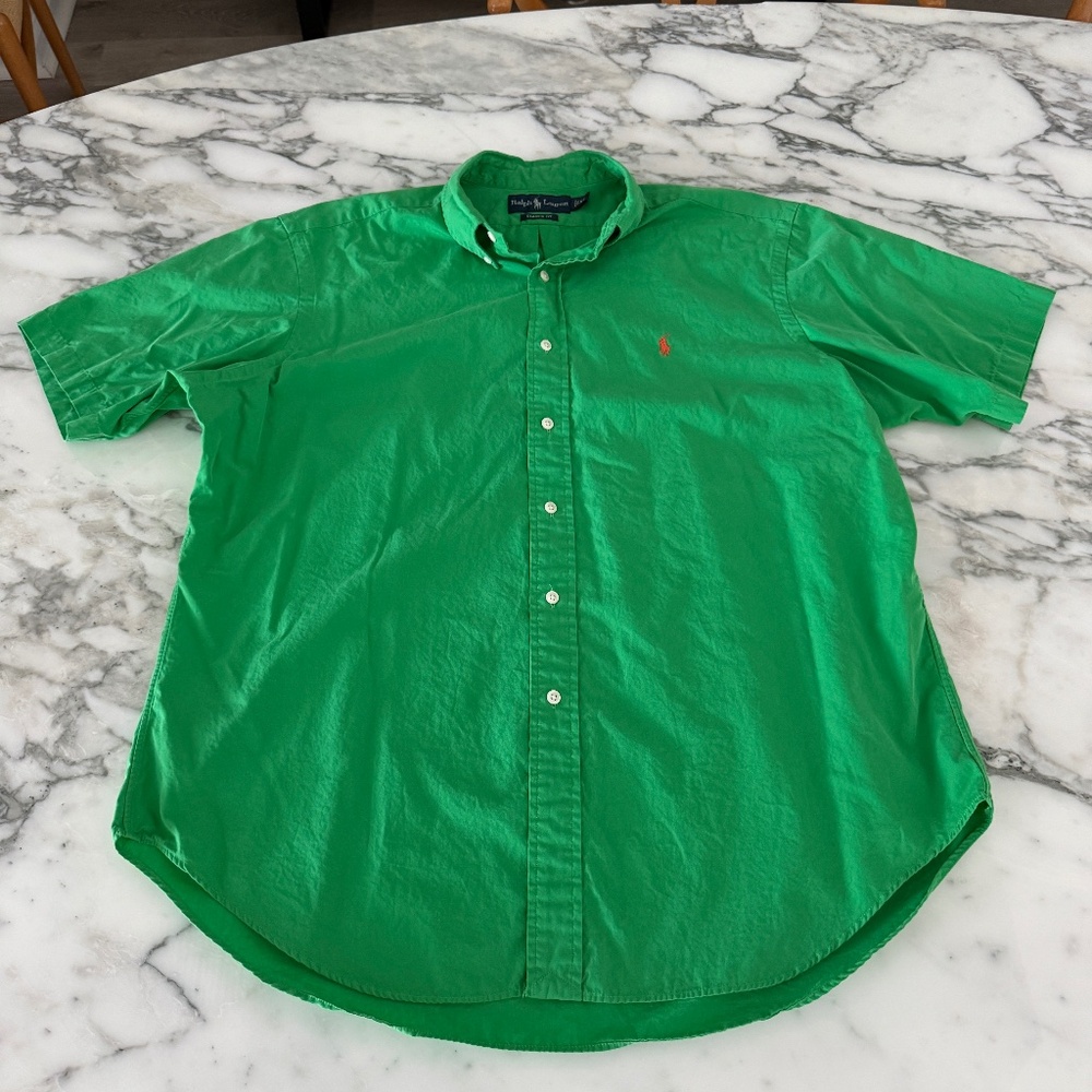 Polo Ralph Lauren Cotton Green short sleeve‎ shirt, XL